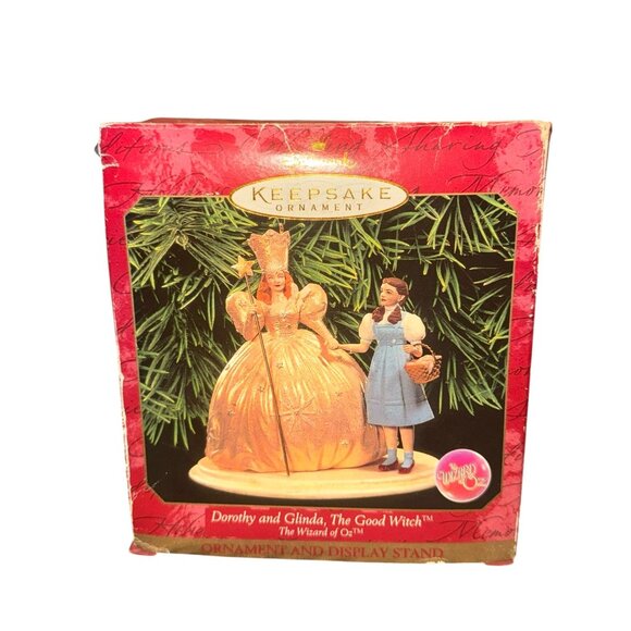 Dorothy & Glinda The Good Witch Ornament & Display Stand Hallmark Keepsake - Picture 3 of 10